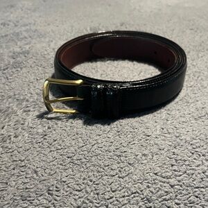 Coach Black Leather Belt with Gold Buckle